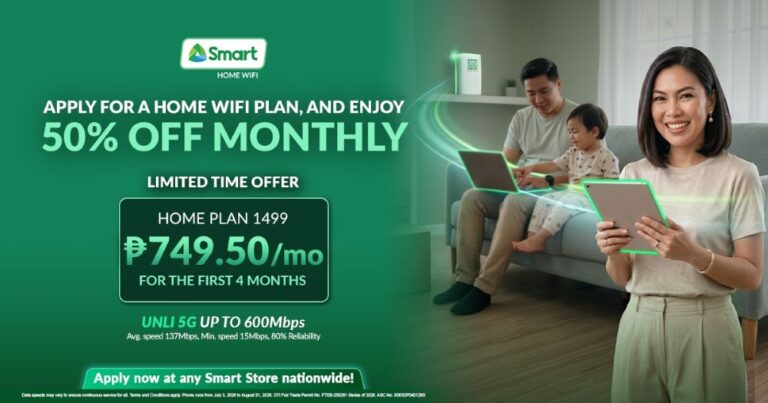 Smart Home WiFi Postpaid is now available at over 100 Smart Stores nationwide with a 50% discount offer