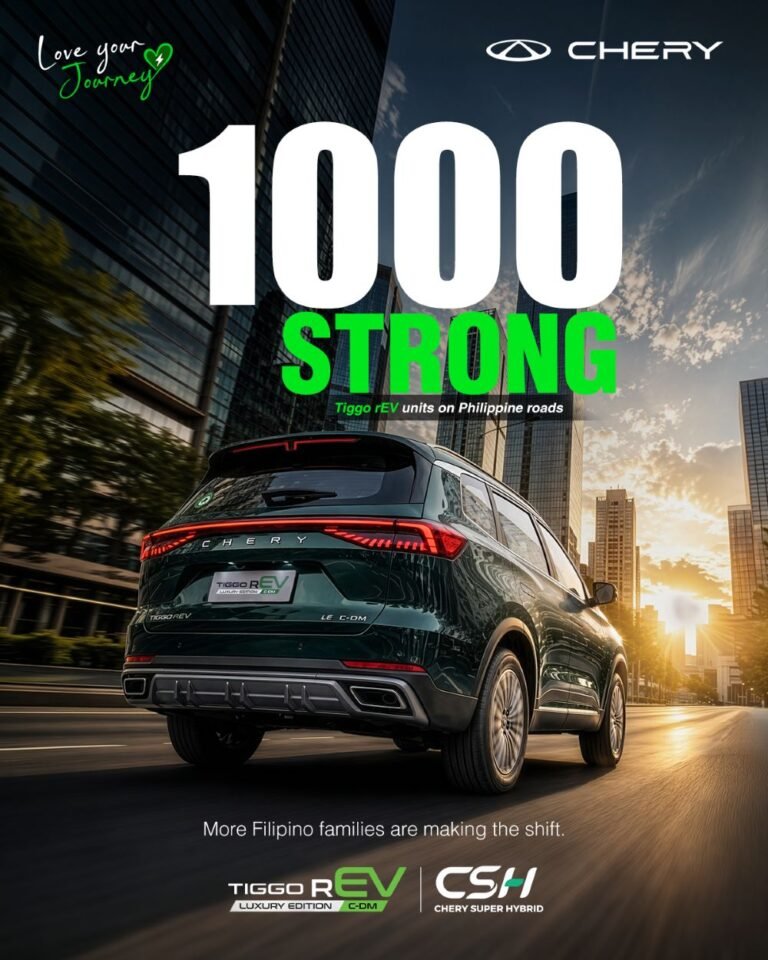 Chery Tiggo rEV Marks 1,000 Vehicles on Philippine Roads, Reflecting Growing Adoption Among Filipino Families